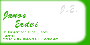 janos erdei business card