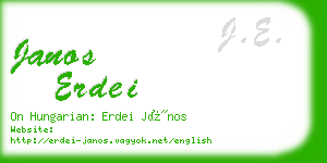 janos erdei business card